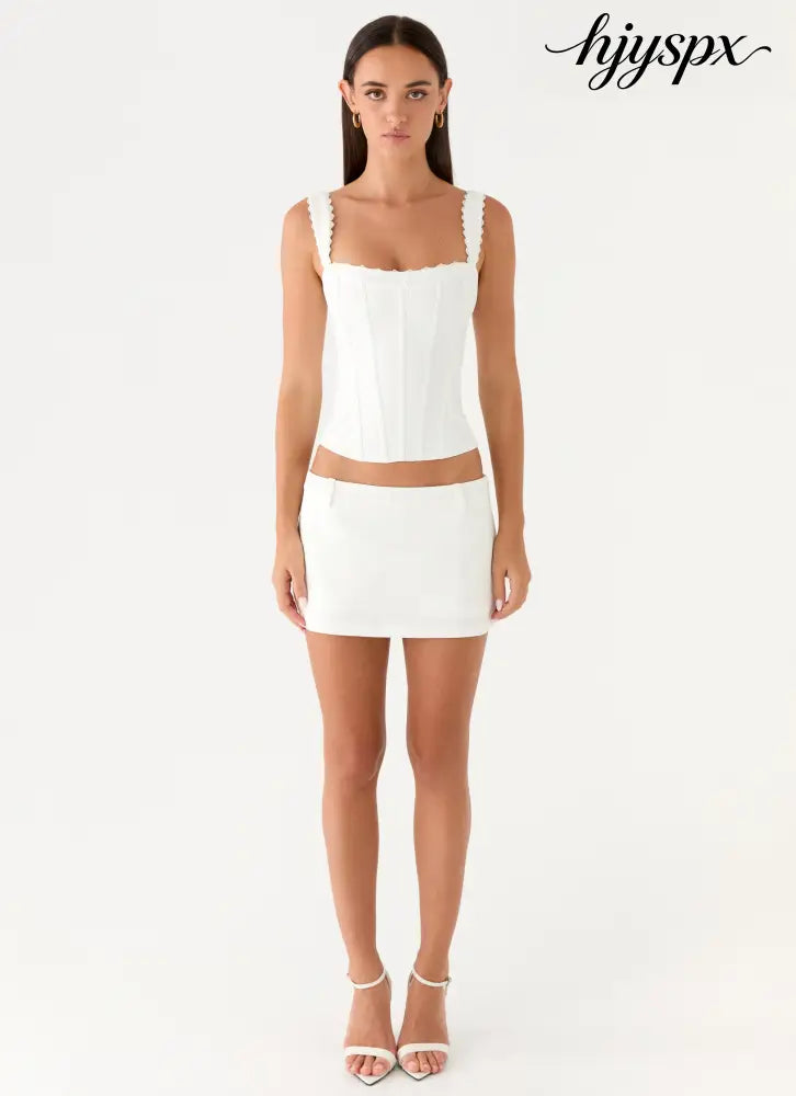 Amarente Mini Skort - White - Mini Skirt