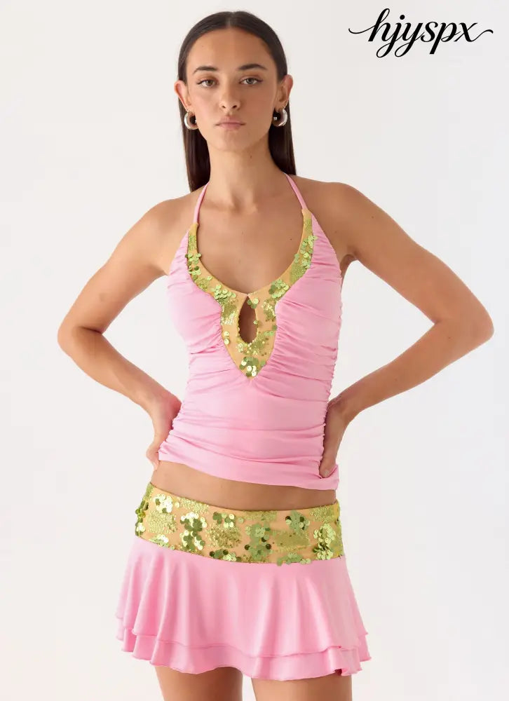 Aminata Mini Skirt - Baby Pink - Mini Skirts