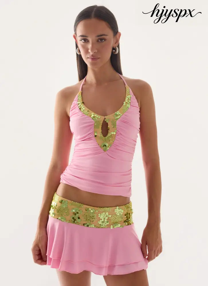 Aminata Mini Skirt - Baby Pink - Mini Skirts