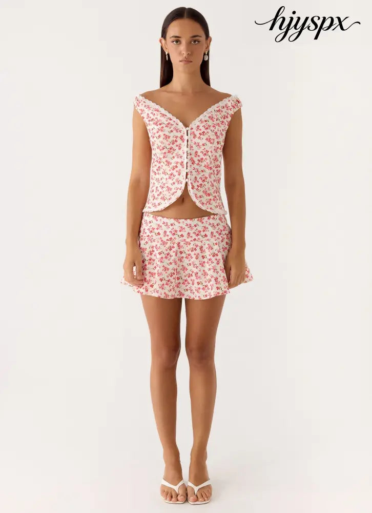 Anja Mini Skirt - Porcelain Rose - Mini Skirt