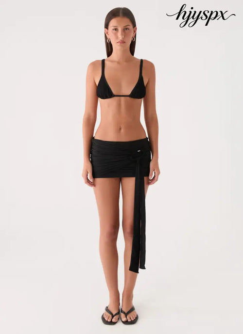 Arinah Swim Mini Skirt - Black - Mini Skirt