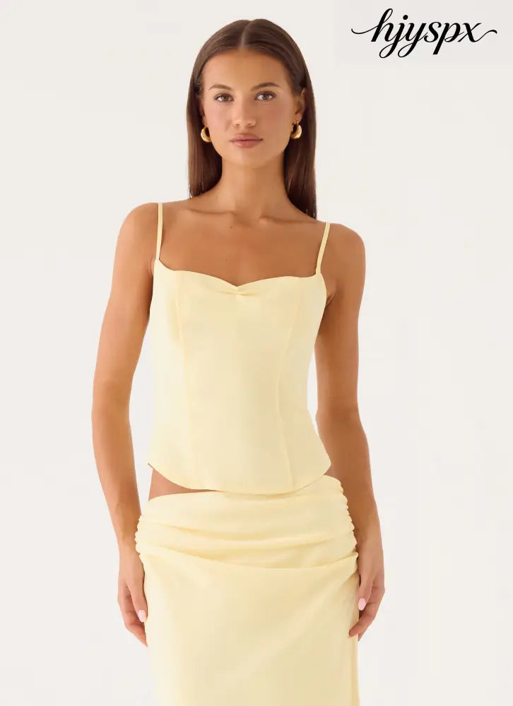 Belle Chime Bustier - Baby Yellow - Bustier Tops