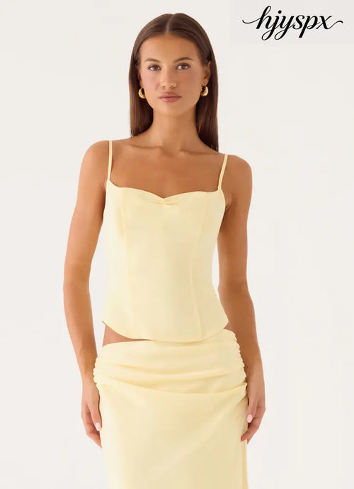 Belle Chime Bustier - Baby Yellow - Bustier Tops