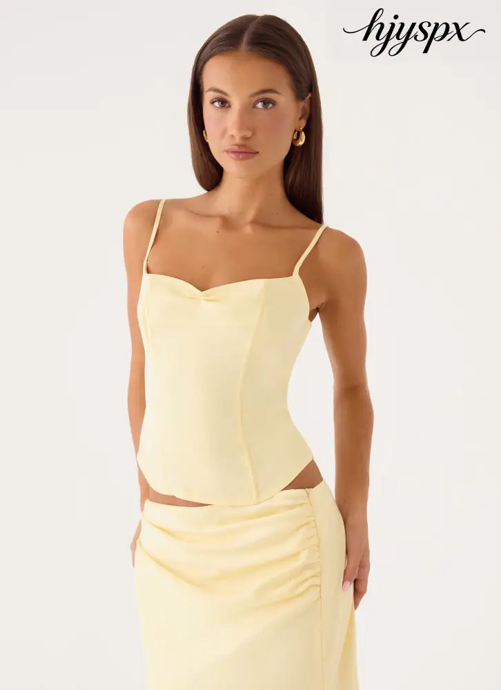 Belle Chime Bustier - Baby Yellow - Bustier Tops
