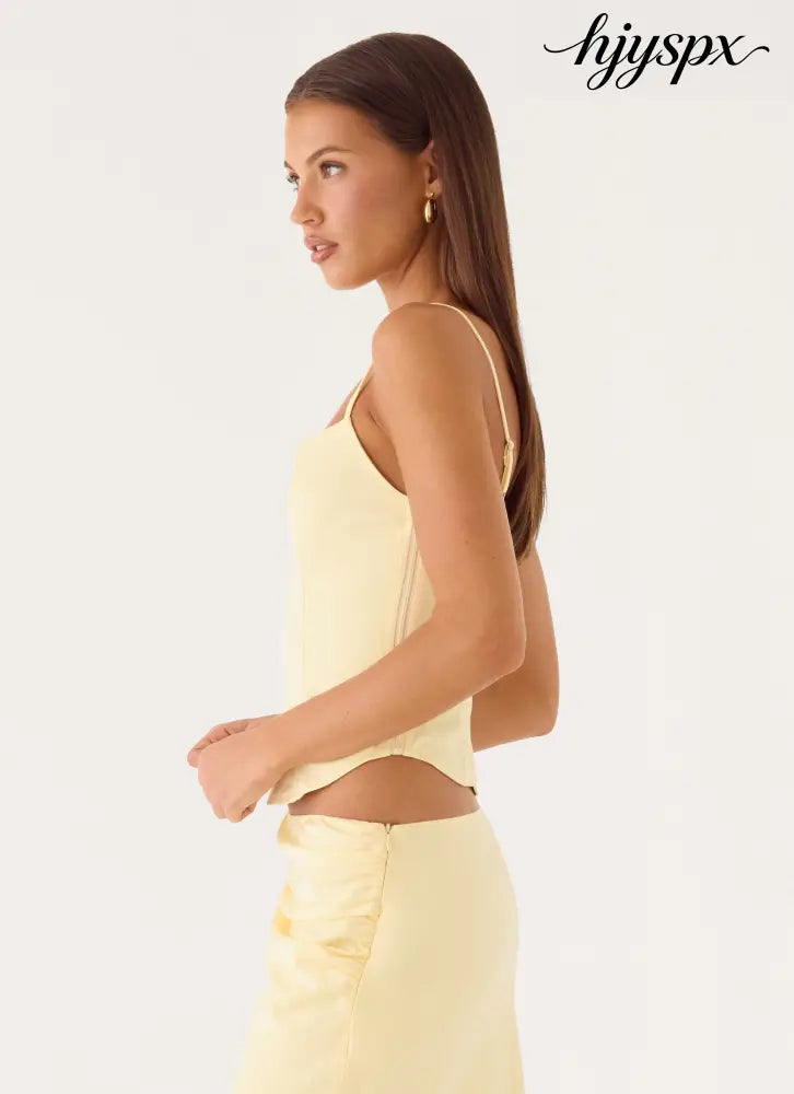 Belle Chime Bustier - Baby Yellow - Bustier Tops