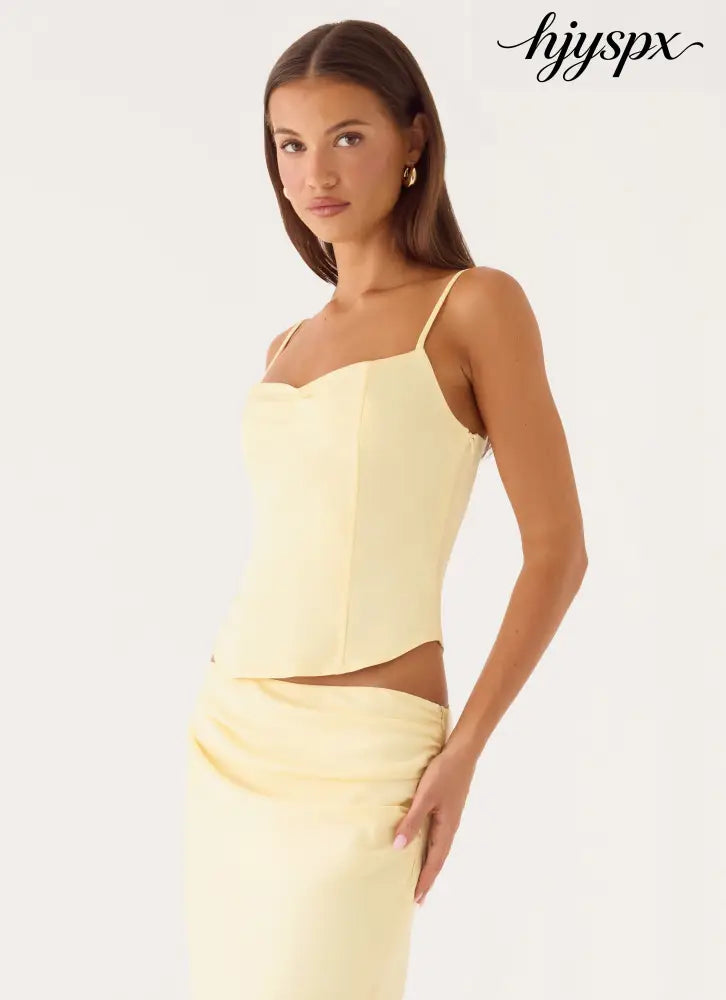 Belle Chime Bustier - Baby Yellow - Bustier Tops