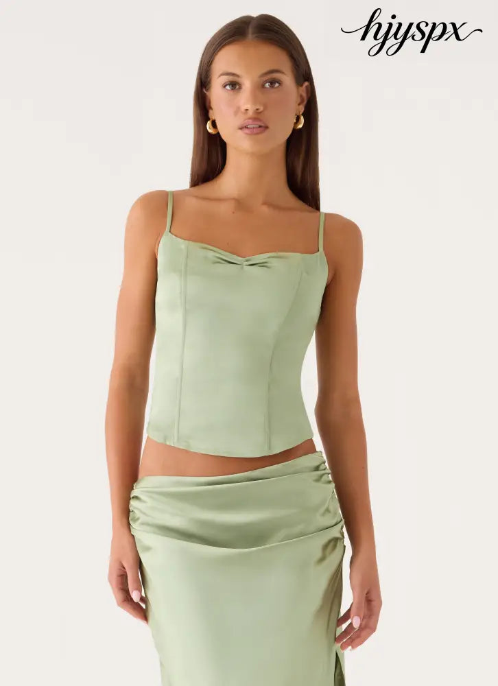 Belle Chime Bustier - Sage - Bustier Tops