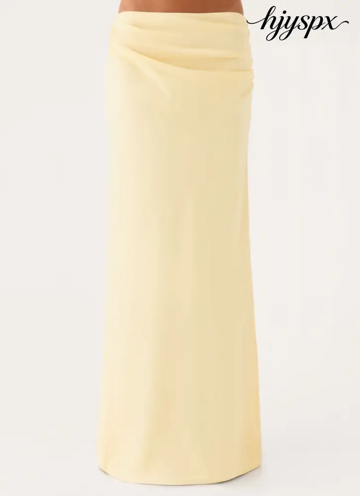 Belle Chime Maxi Skirt - Baby Yellow - Maxi Skirts