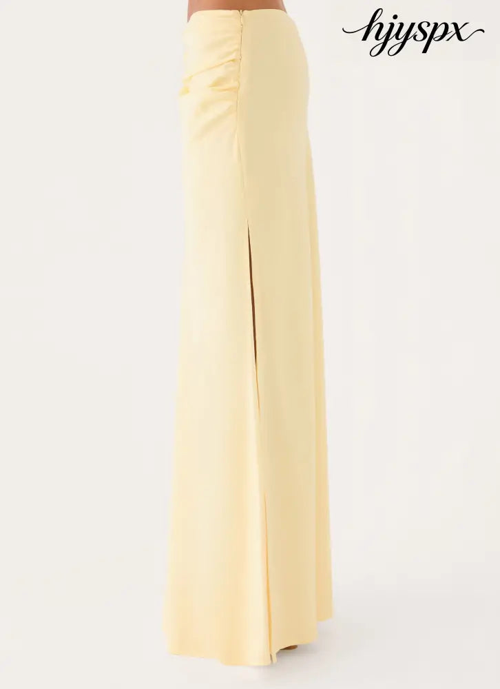 Belle Chime Maxi Skirt - Baby Yellow - Maxi Skirts