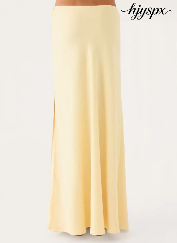 Belle Chime Maxi Skirt - Baby Yellow - Maxi Skirts