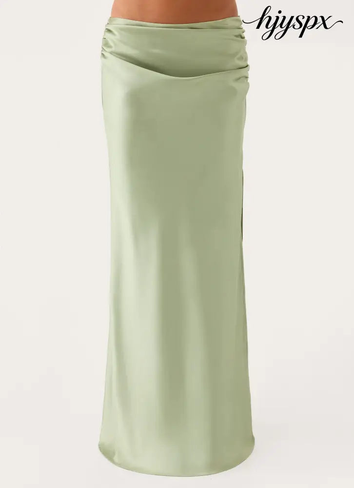 Belle Chime Maxi Skirt - Sage - Maxi Skirts