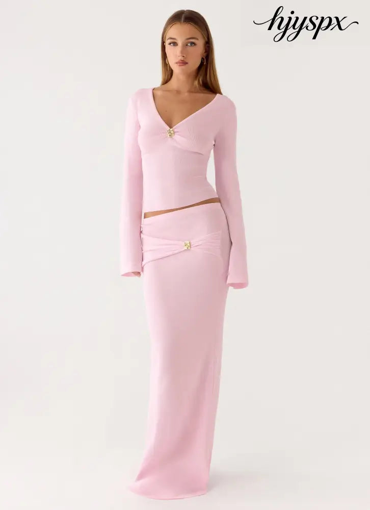 Colipso Maxi Skirt - Pink - Maxi Skirt