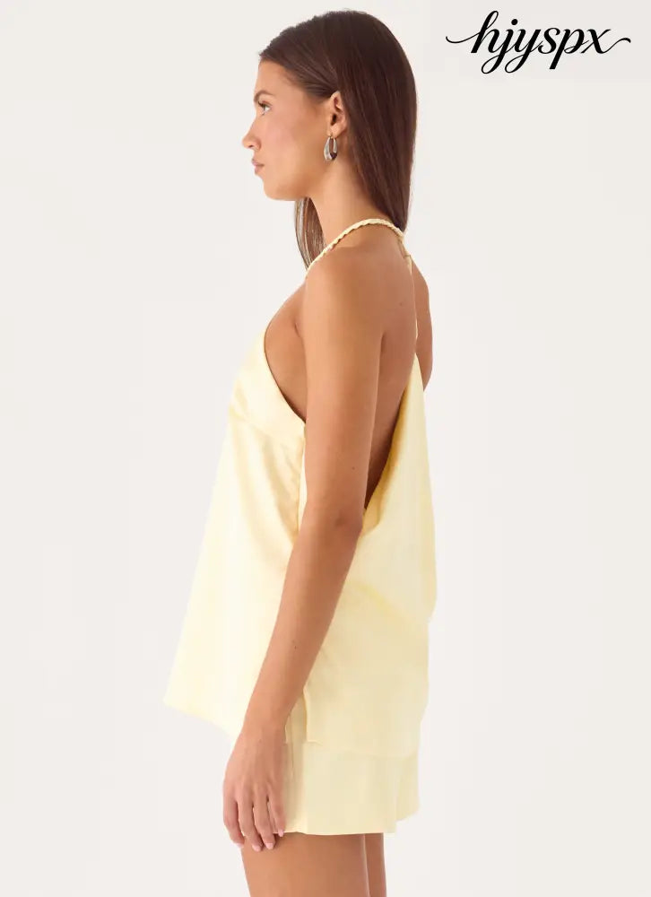 Constantine Top - Yellow - Halter Tops