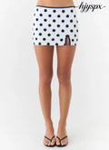Elliot Mini Skirt - Porcelain Blue Polka Dot - Mini Skirt