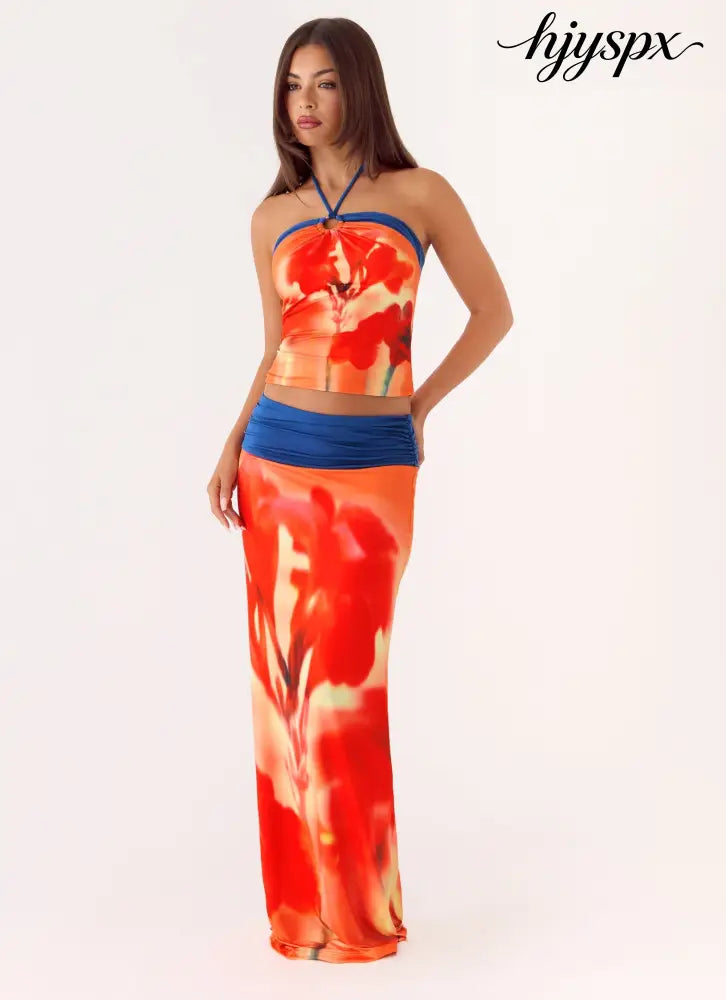 Fraser Maxi Skirt - Sunburnt Petal - Maxi Skirt