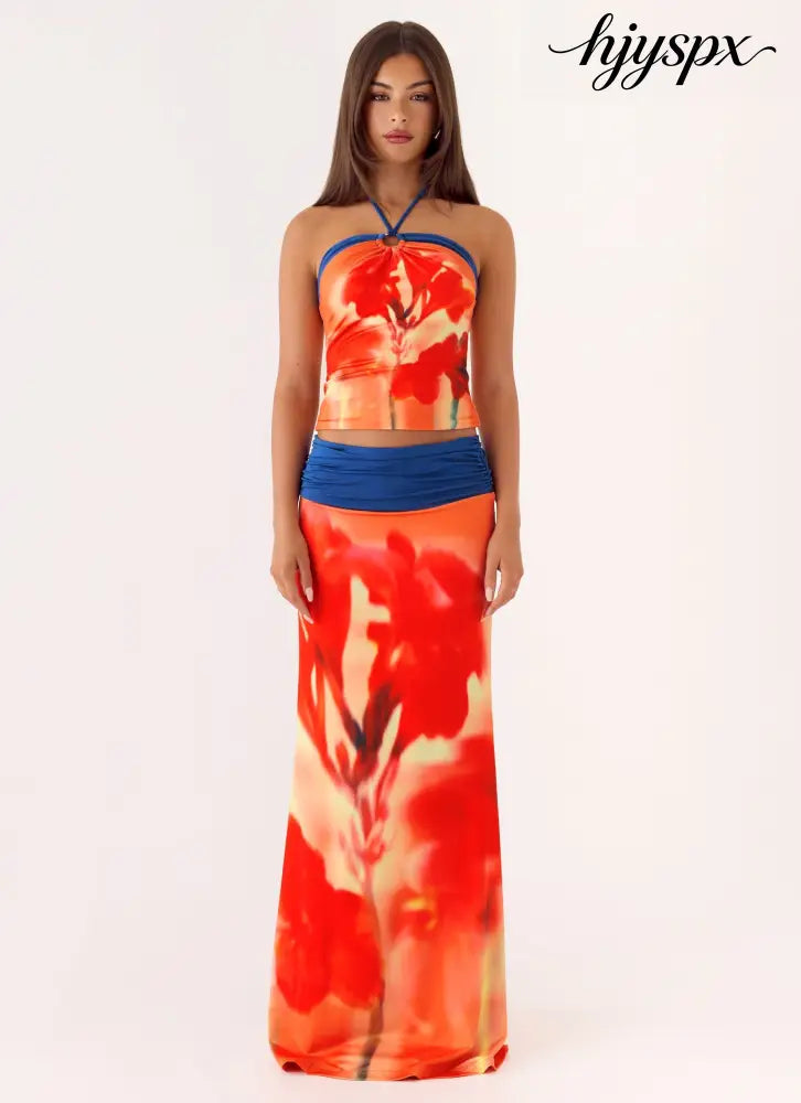 Fraser Maxi Skirt - Sunburnt Petal - Maxi Skirt