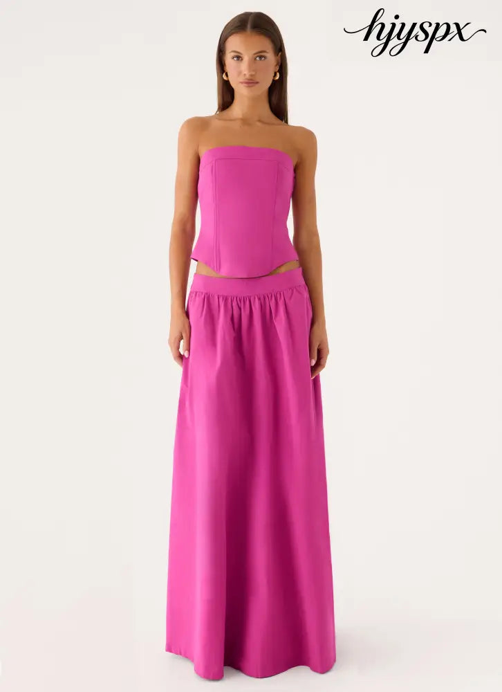 Grand Gestures Maxi Skirt - Berry Kiss - Maxi Skirts
