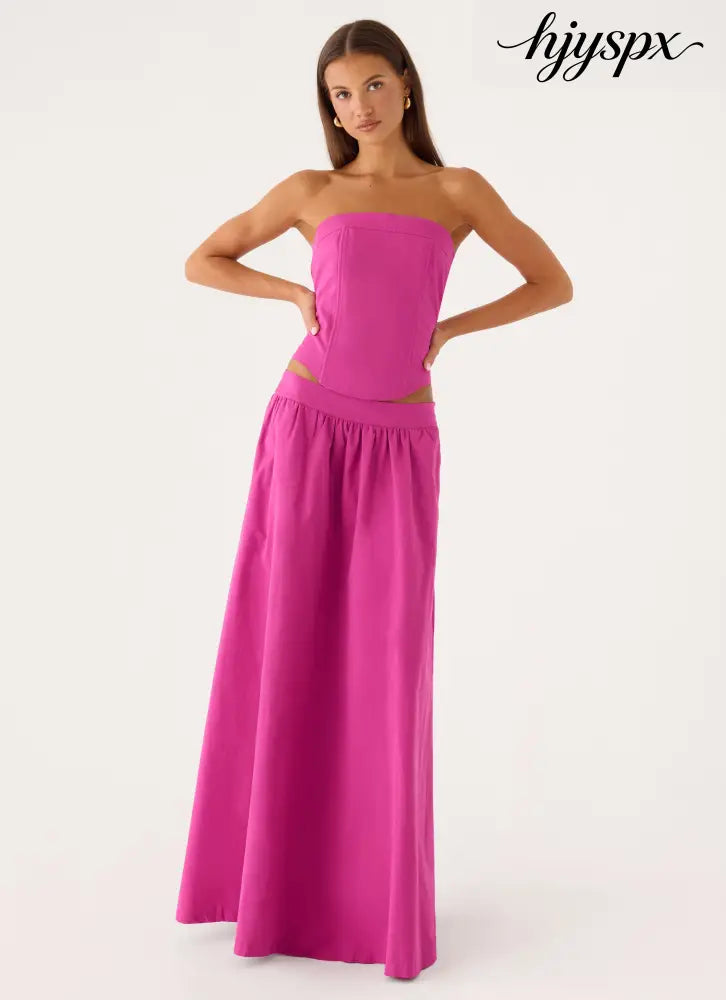 Grand Gestures Maxi Skirt - Berry Kiss - Maxi Skirts