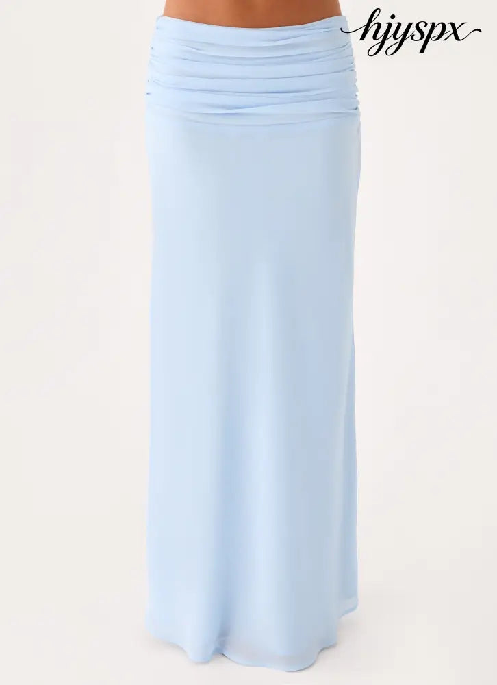 Lauretta Maxi Skirt - Baby Blue - Maxi Skirts