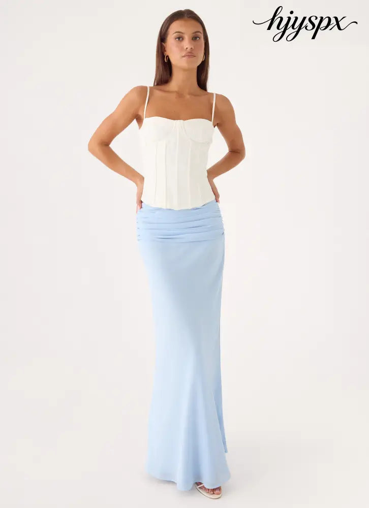 Lauretta Maxi Skirt - Baby Blue - Maxi Skirts