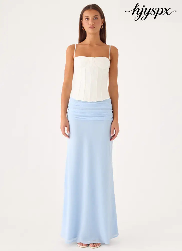 Lauretta Maxi Skirt - Baby Blue - Maxi Skirts