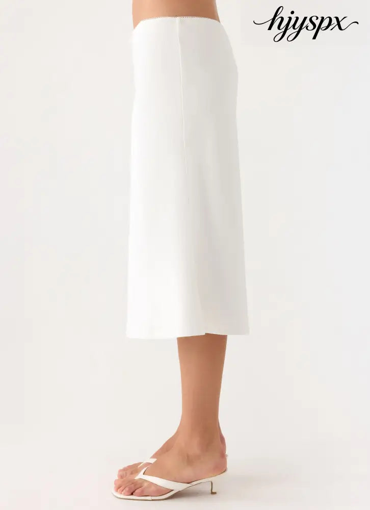 Marquas Midi Skirt - White - Midi Skirts
