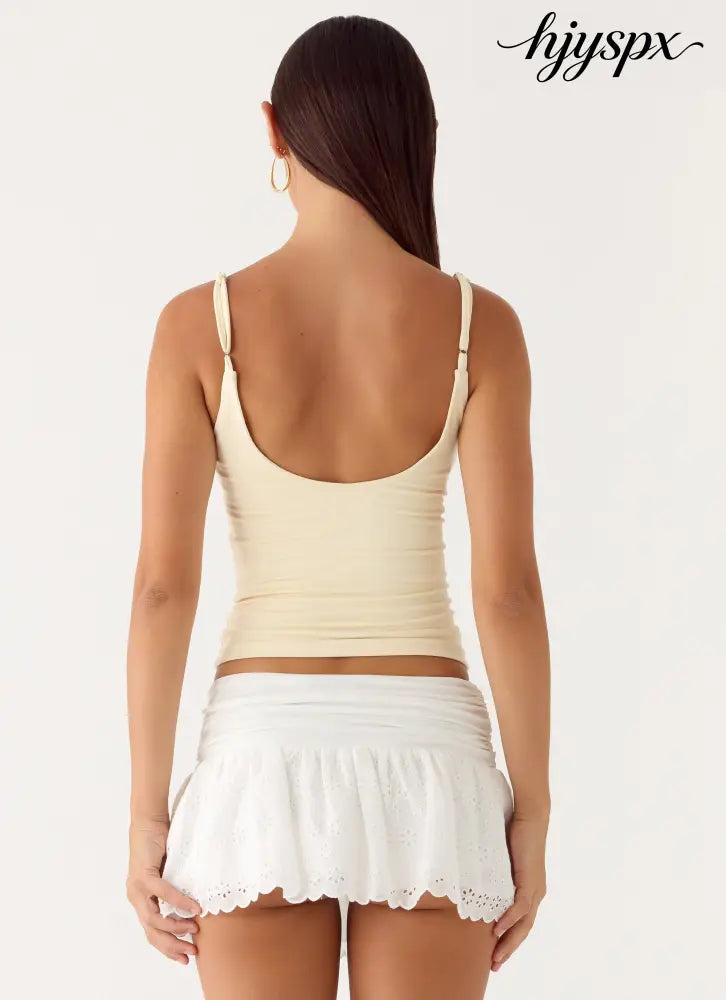 Overdue Low Rise Mini Skort - White - Mini Skirt