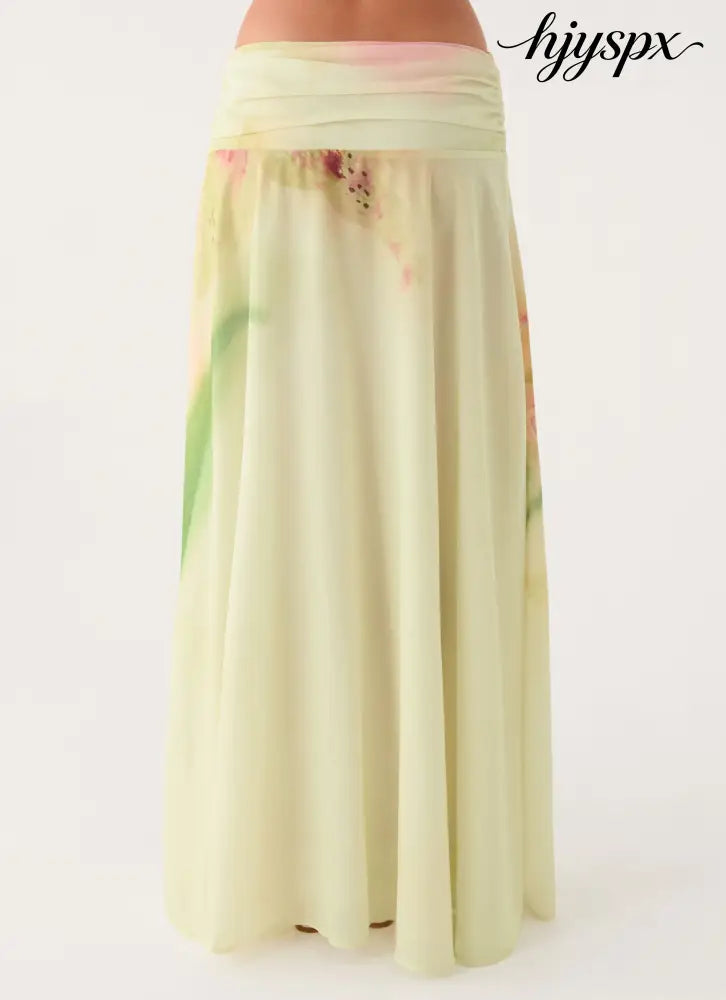 Sadona Asymmetric Maxi Skirt - Soft Lily - Maxi Skirts