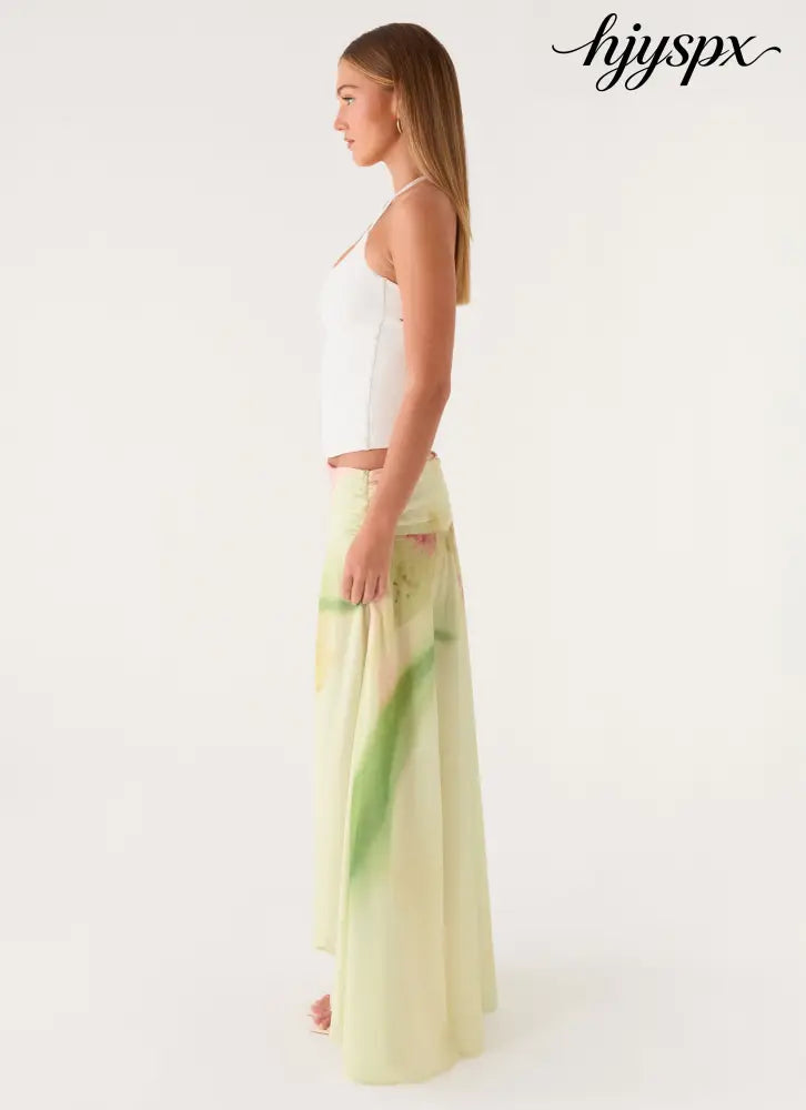 Sadona Asymmetric Maxi Skirt - Soft Lily - Maxi Skirts