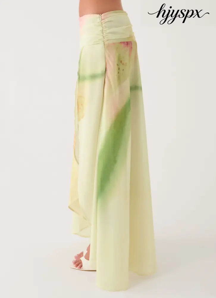 Sadona Asymmetric Maxi Skirt - Soft Lily - Maxi Skirts