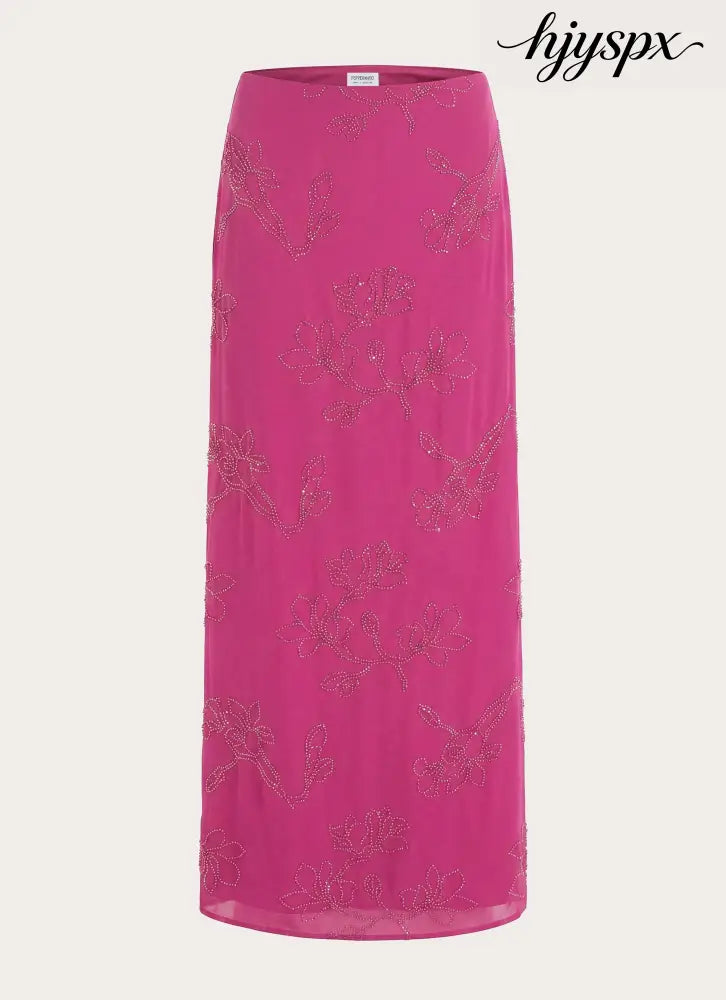 Secret Spot Maxi Skirt - Berry Kiss - Maxi Skirts