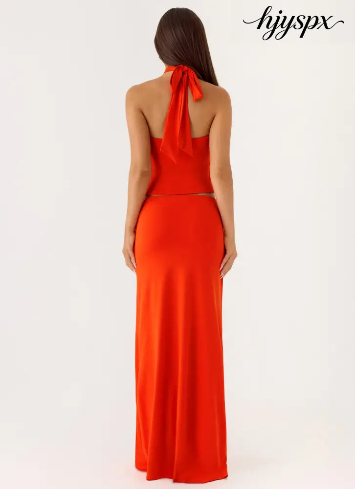 Selmah Hardware Maxi Skirt - Tangerine - Maxi Skirts