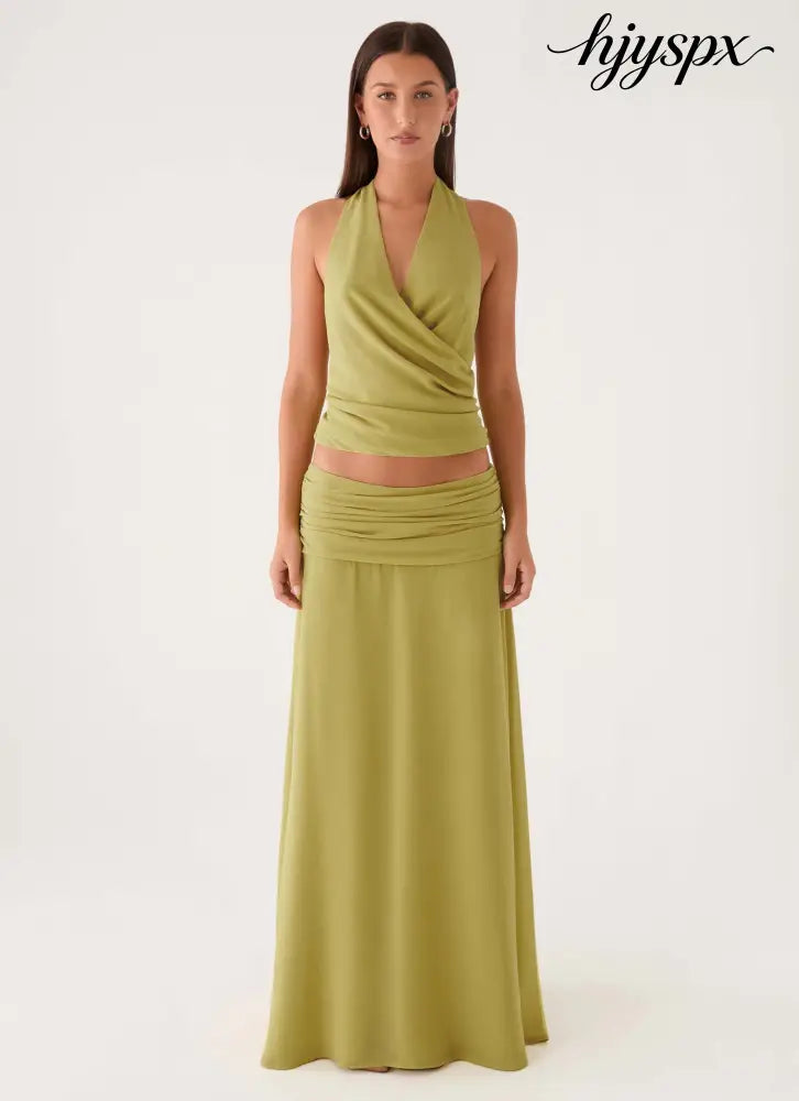 Willowmena Maxi Skirt - Lime - Maxi Skirts