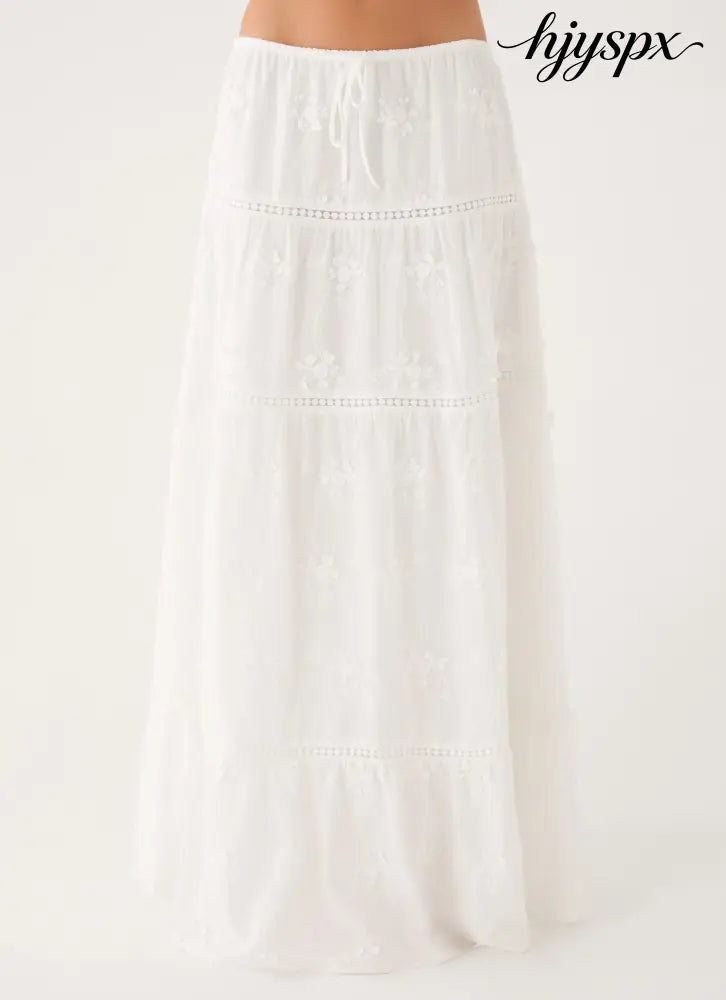 Yours To Keep Maxi Skirt - White - Maxi Skirt