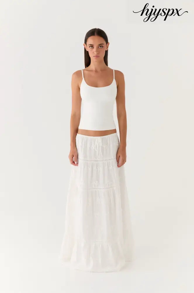 Yours To Keep Maxi Skirt - White - Maxi Skirt