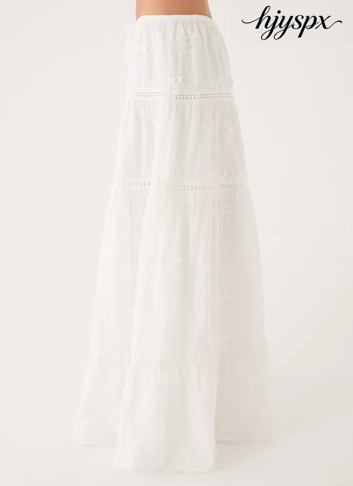 Yours To Keep Maxi Skirt - White - Maxi Skirt