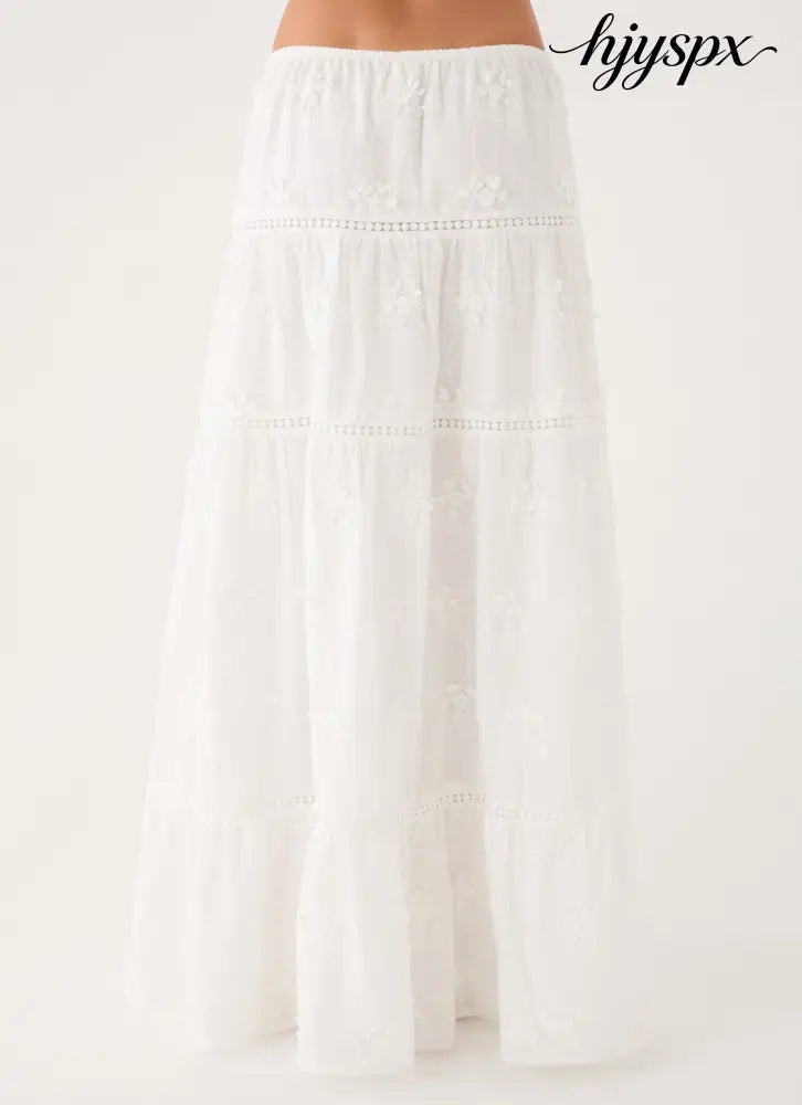 Yours To Keep Maxi Skirt - White - Maxi Skirt