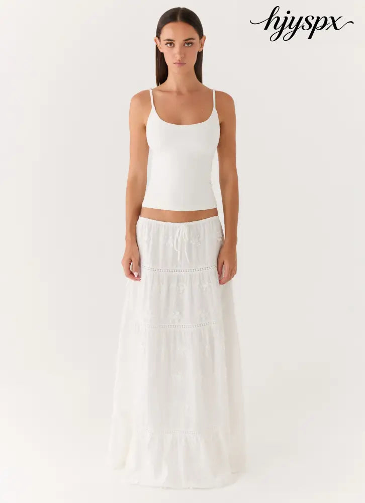 Yours To Keep Maxi Skirt - White - Maxi Skirt